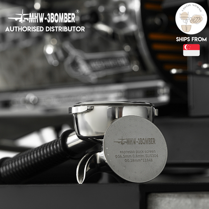 MHW-3BOMBER 51, 53 and 58.5mm Espresso Titanium and Silver Puck Screen