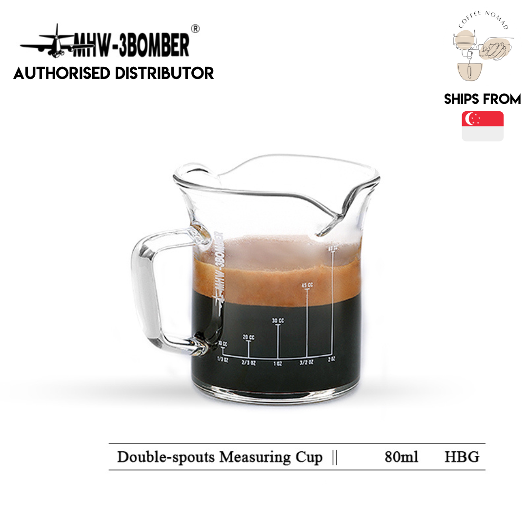 MHW-3BOMBER Coffee Double Spouts Cup with Scale Lines 80ml