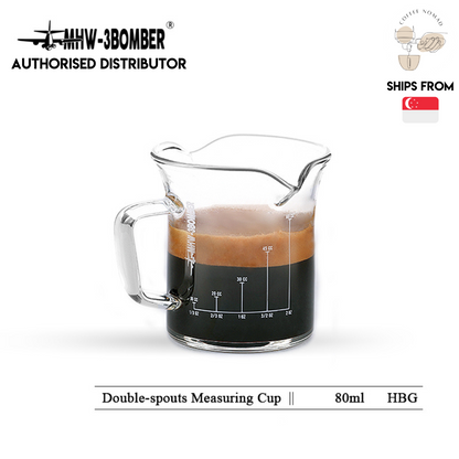 MHW-3BOMBER Coffee Double Spouts Cup with Scale Lines 80ml