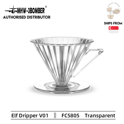MHW-3BOMBER Elf Dripper with Handle for Drip Coffee 1/2 or 2/4 Person