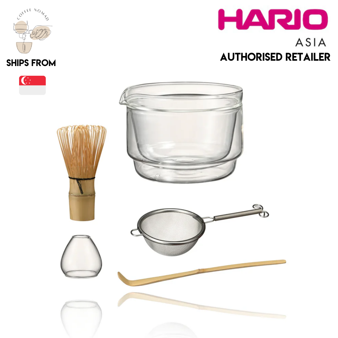 HARIO Matcha Collection Set Clear | Matcha Starter Kit | Chasen Whisk Bowl Scoop Sifter