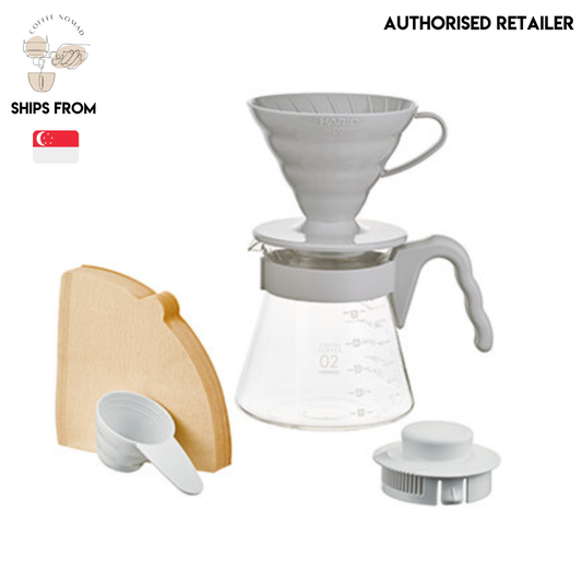 HARIO V60 Coffee Server 02 Set Pearl Grey | Pour Over Coffee Starter Kitay Deliv